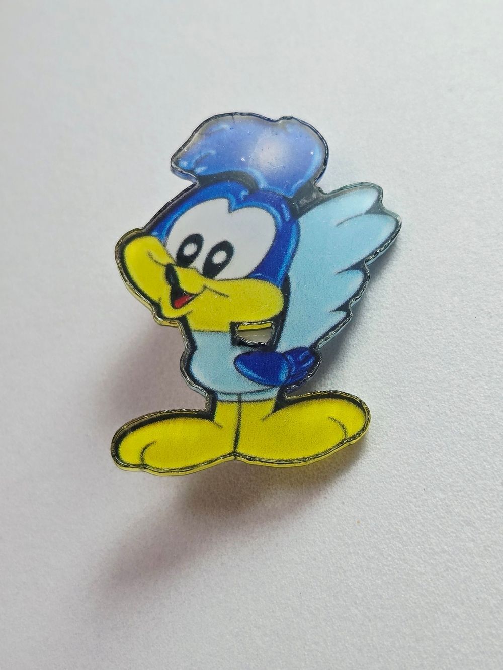 Baby Roadrunner Bird Lapel Pin Cartoon Acrylic Nostalgic Character Playful Vibes